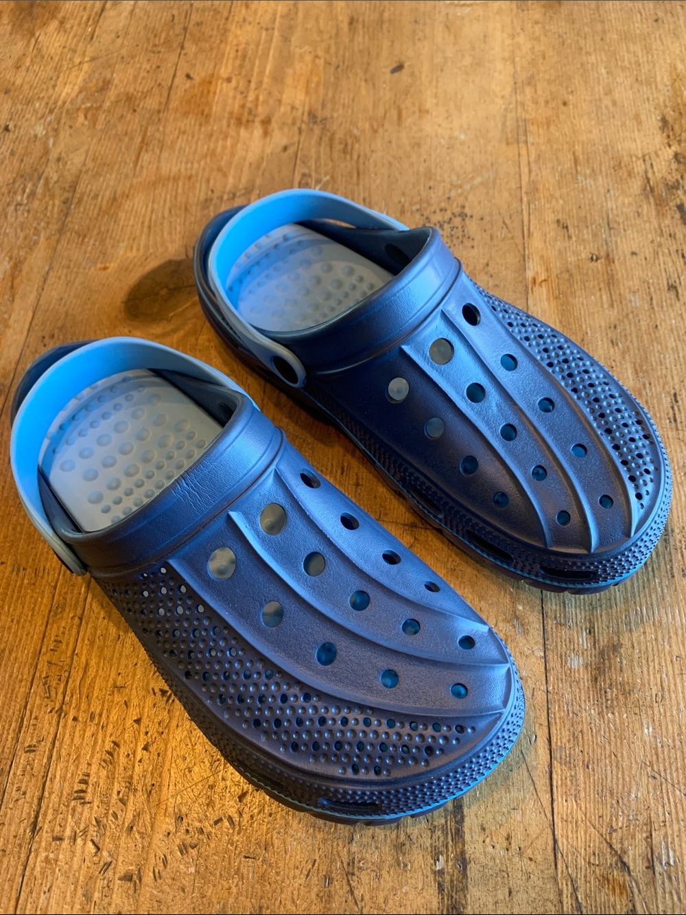 Navy Blue Slip-On Clog Sandals - Picture 15 of 16